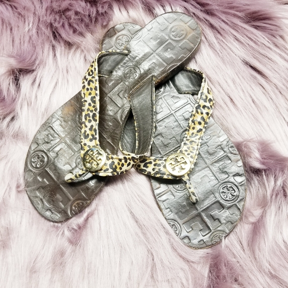 Tory Burch leopard print sandals - Picture 1 of 8